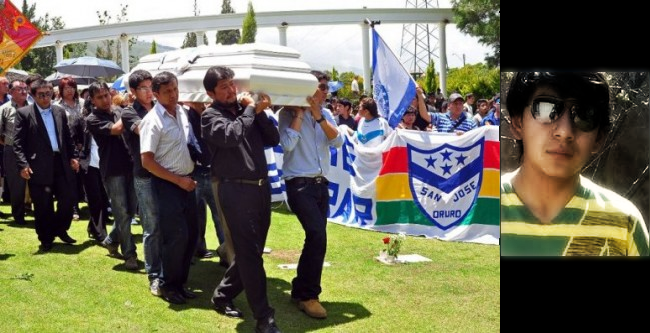 Il funerale del giovane tifoso boliviano morto durante una partita della Copa Libertadores